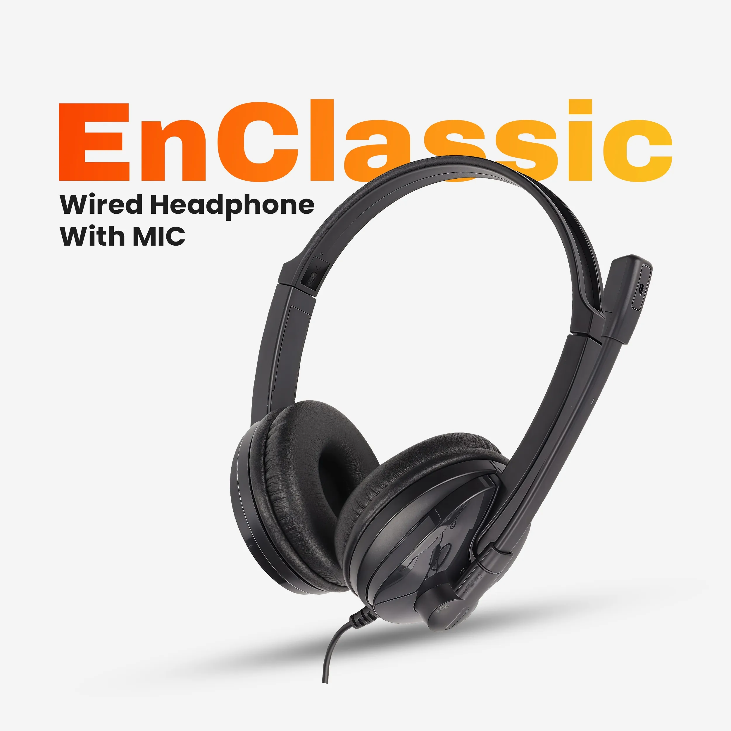 EVM Wired Headphone With Mic EnClassic Black view 3